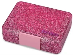 Yumbox Snack bento madkasse pink glitter med 3 rum